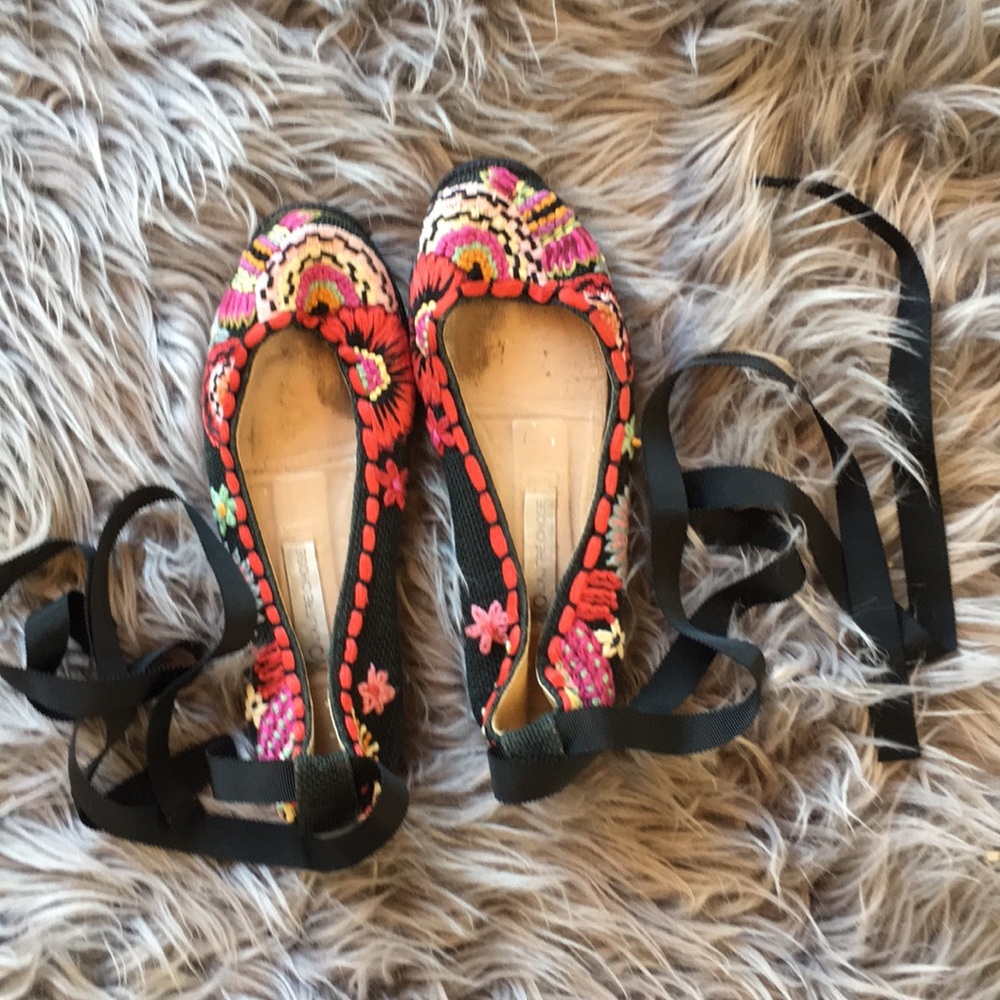 Beautiful embroidered flats bought in France